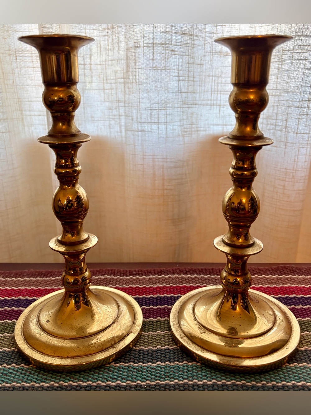 Baldwin Brass Candlestick Holders in Warm Gold